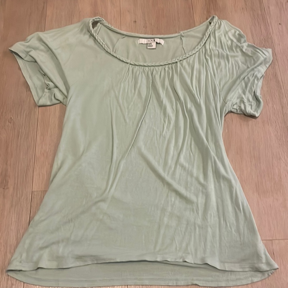 Light green cold shoulder Forever 21 short sleeve shirt